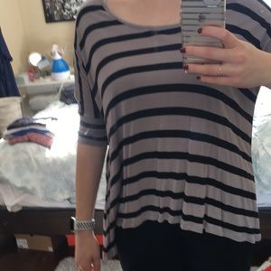 AG grey and black striped shirt